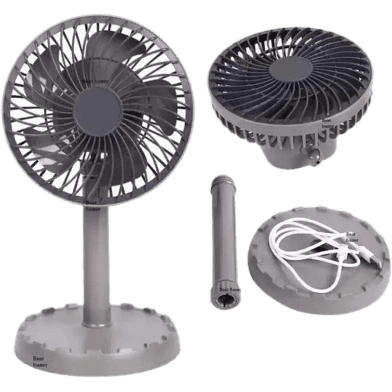 Joy Super JY-2218 Professional Rechargeable Portable Mini Table Fan Strong Wind Left to Right Oscillating Angle 45 Degrees - AC/DC