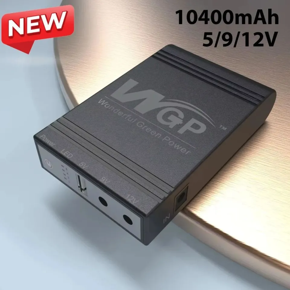 WGP Mini UPS 10400 mAh DC UPS for Router, Onu, CC Camera 5, 12, 12 Volt Output